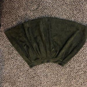Green velvet skater skirt